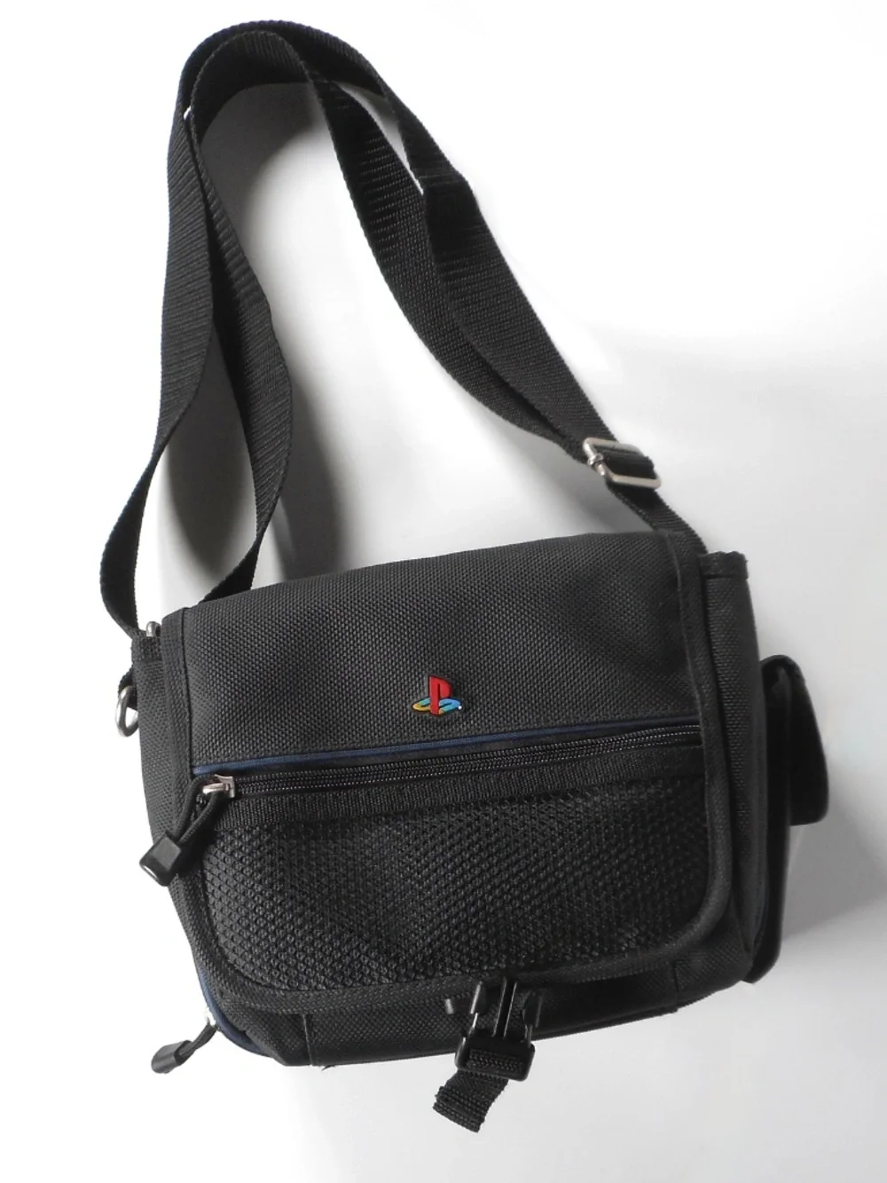 VTG Sony Playstation PS1 Black Game Carrying Case Travel Bag w Strap Gamer XLNT